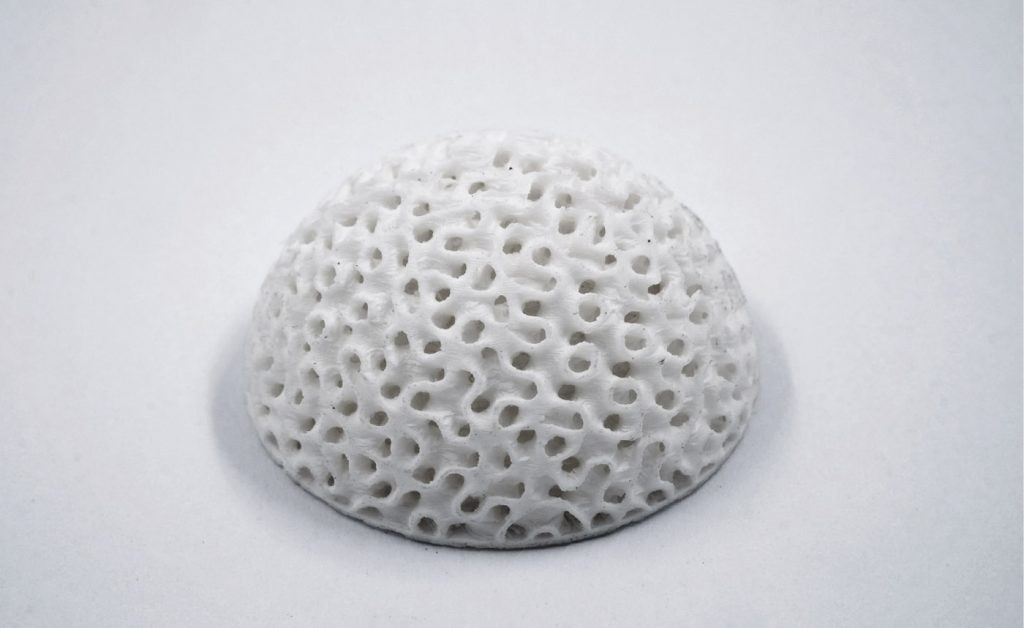 Fig. 10 Alumina ceramic dome for a medical application, 30 x 30 x 15 mm (L x W x H)