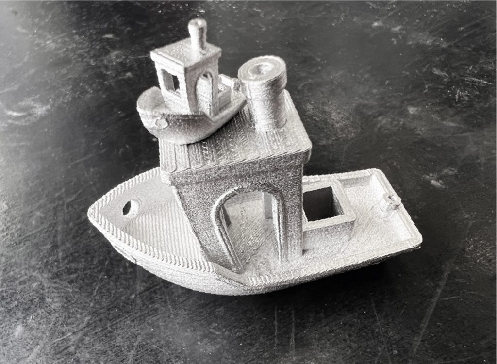 Fig. 3 A benchy built as our trial object by metal FFF (Courtesy Sascha Lenze)