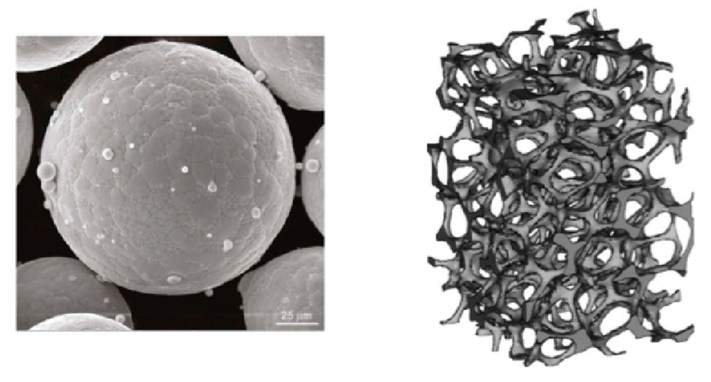 Fig. 5 A green compact in a vacuum sintering process consists of nearly spherical alloy particles and vacuum (Courtesy MAGMA GmbH)