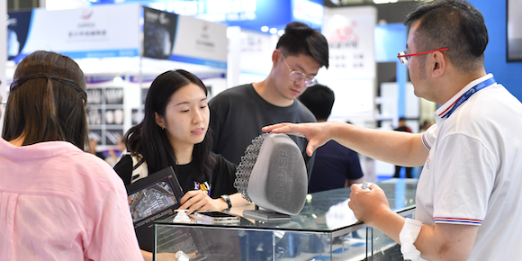 Attendees at Formnext + PM South China 2023 visit the BASF booth (Courtesy Messe Frankfurt)