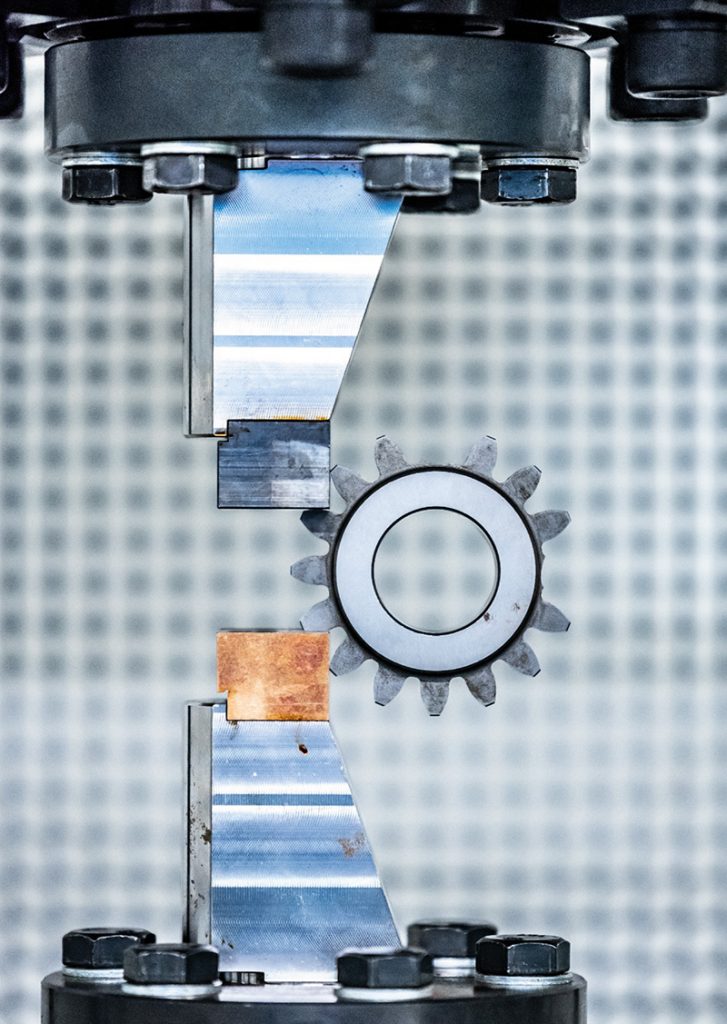 Fig. 11 Testing the 17-4 PH stainless steel BJT gear (Courtesy RWTH Aachen)