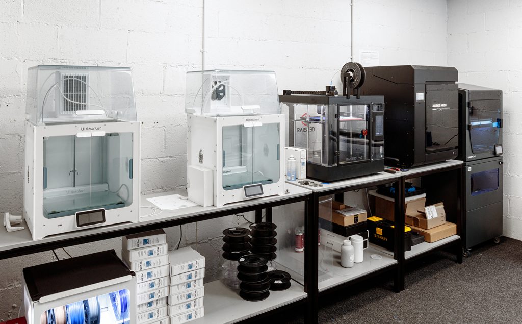 Fig. 15 Filament-based Material Extrusion/FFF machines at CMG Technologies (Courtesy CMG Technologies)