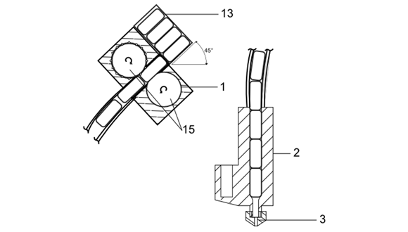 Schematic of the extruder zones of a CEM AM machine (Courtesy AIM3D)