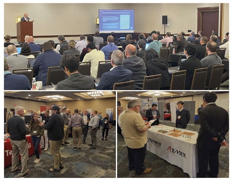 Fig. 1 Top: a busy MIM2024 conference room; below: the MIM2024 tabletop exhibition (Courtesy MPIF)