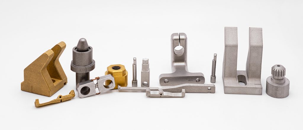 Fig. 11 A selection of parts in 17-4PH and D2 produced by Azoth using Binder Jetting (Courtesy Azoth)