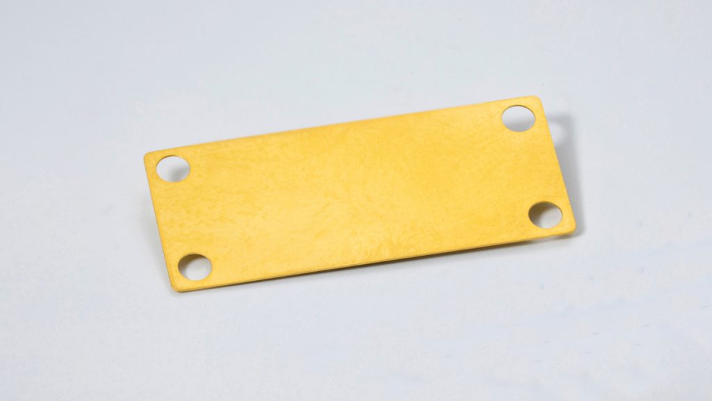 Fig. 14 Ultra-thin MIM plate used as a heat-dissipation module in a 5G base-station, produced by Hangzhou Sino-MIM Technology Group (Courtesy MPIF)