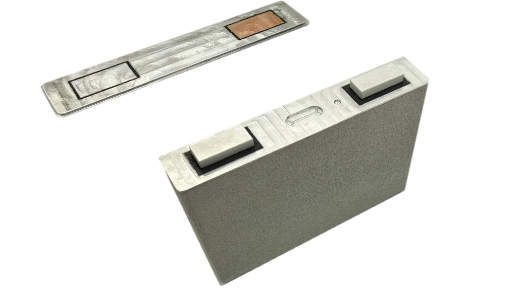 Additively manufactured battery cell housings with three materials (Courtesy Mesago Messe Frankfurt)