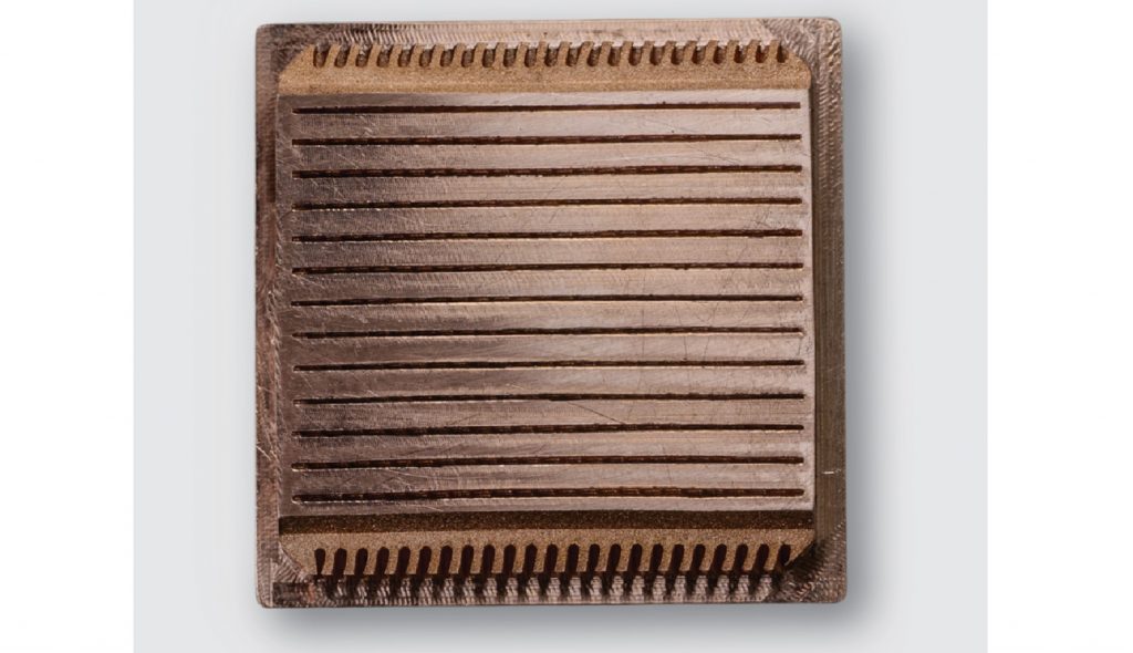 Fig. 14 A pure copper heatsink designed and Additively Manufactured in-house (Courtesy 3DEO)
