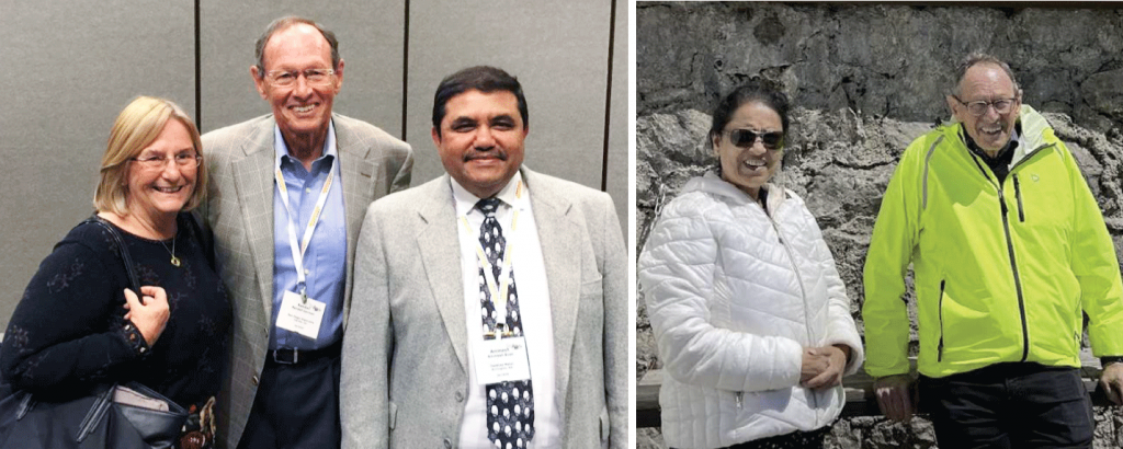 Figs. 7 & 8: Fig. 7 (Left) Prof German pictured with his wife Carol German (left) and Animesh Bose; Fig. 8 (Right) Prarthana Bose, wife of Animesh Bose, pictured with Prof German (Courtesy Animesh Bose)