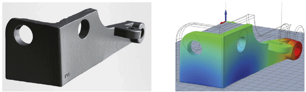 Fig. 34 Shows a comparison between an actual sintered part with a simulated part [5]