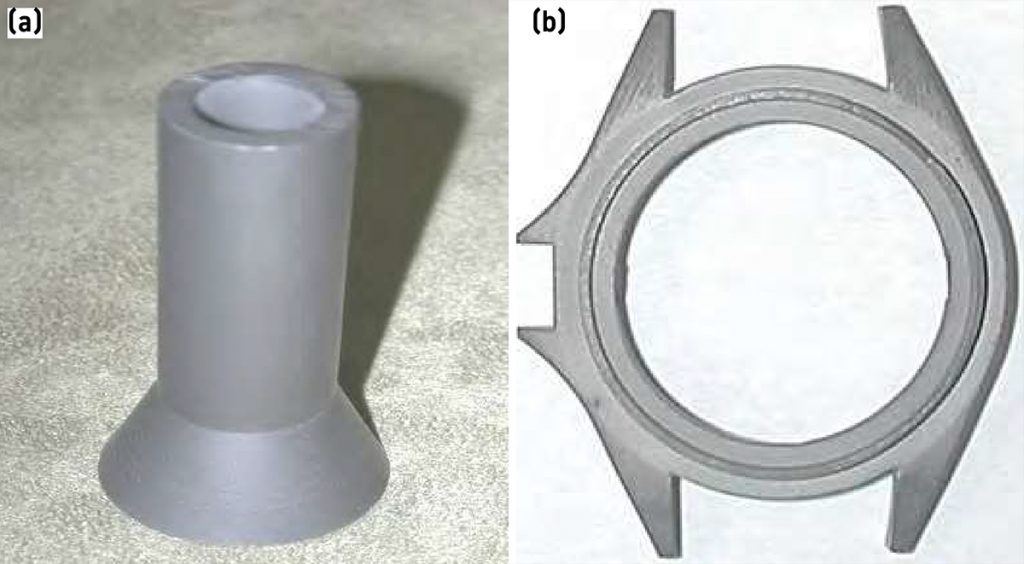 Fig. 18 (a) Valve stems for industrial glue guns, (b) Carbide Watch Case [18]