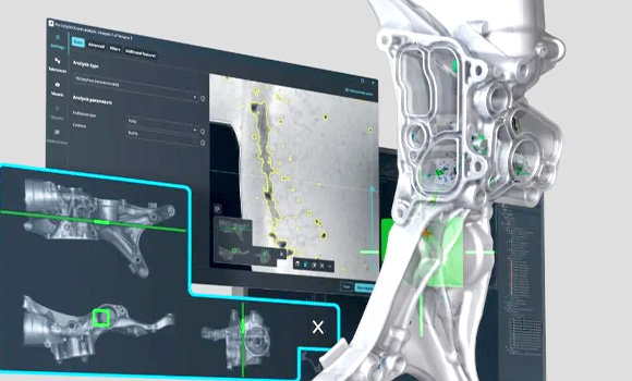 Hexagon’s Porosity and Inclusion Analysis feature in its VGSTUDIO MAX software now has a completely redesigned user interface that streamlines manufacturing quality control based on CT-scan data of industrial parts and components (Courtesy Hexagon AB)