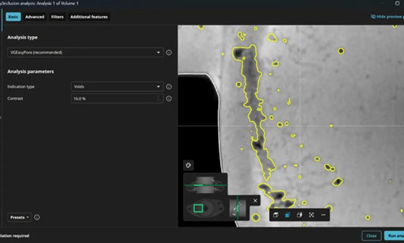 The Porosity and Inclusion Analysis feature is able to pinpoint and identify discrepancies (Courtesy Hexagon AB)