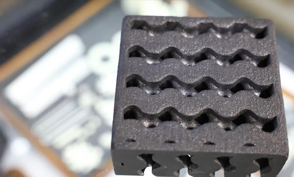 This component was additively manufactured, filled with a silicon-carbide pre-ceramic polymer and heat-treated to produce amorphous silicon carbide (Courtesy Amy Smotherman Burgess/ORNL, US DoE)
