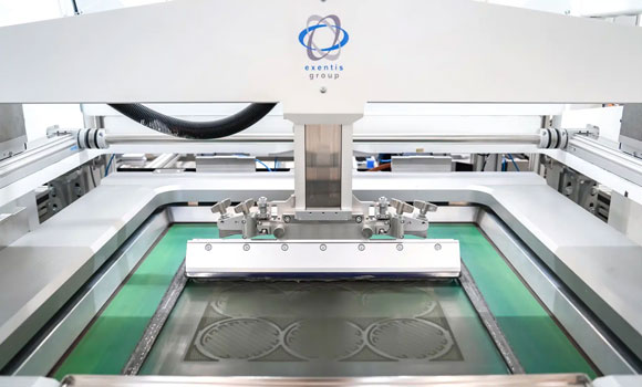 The Exentis Additive Manufacturing machines use an additive screen printing process (Courtesy Exentis Group)
