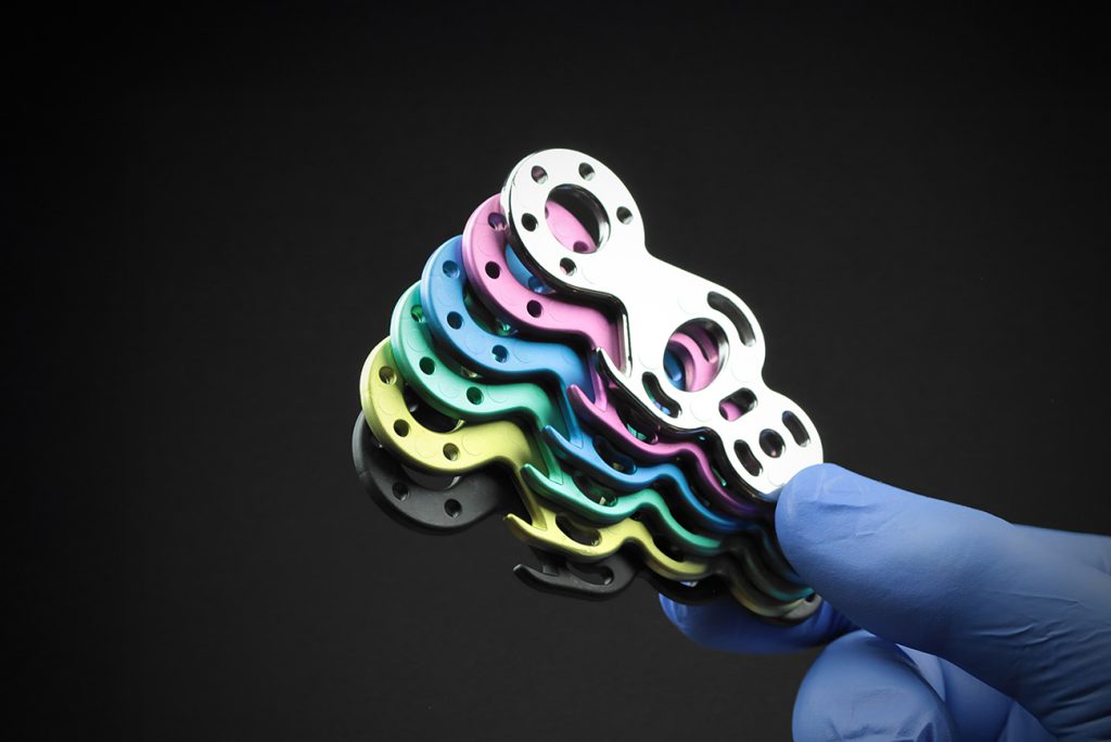 Fig. 6 Colour-anodised titanium components (Courtesy Element 22)