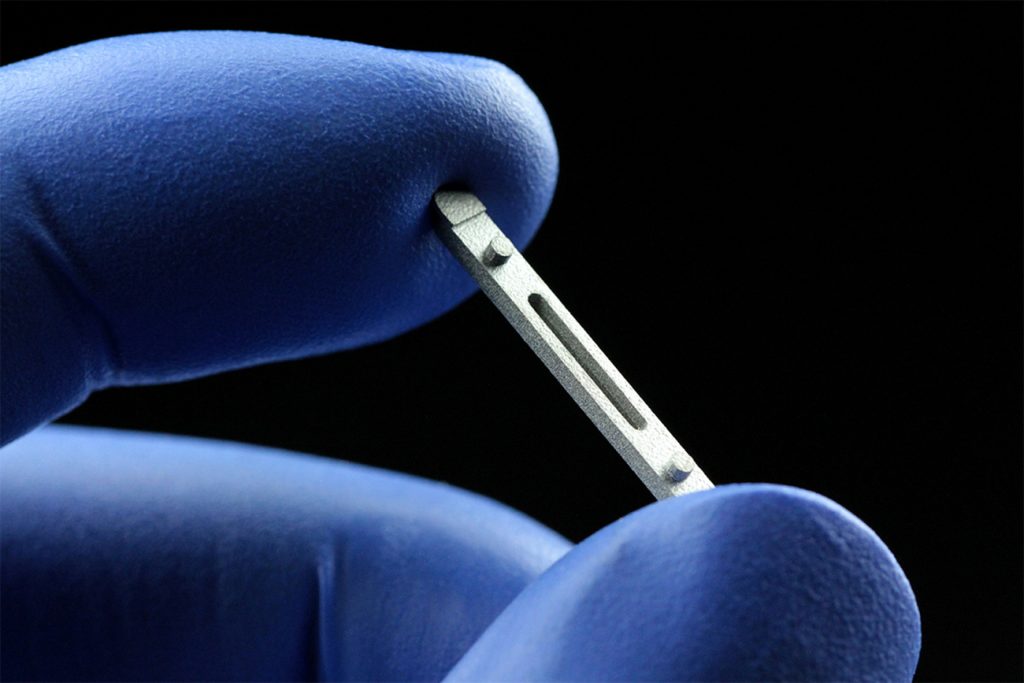 Fig. 18 A metal component with thin-walled, intricate features produced via VPP (Courtesy Element 22)