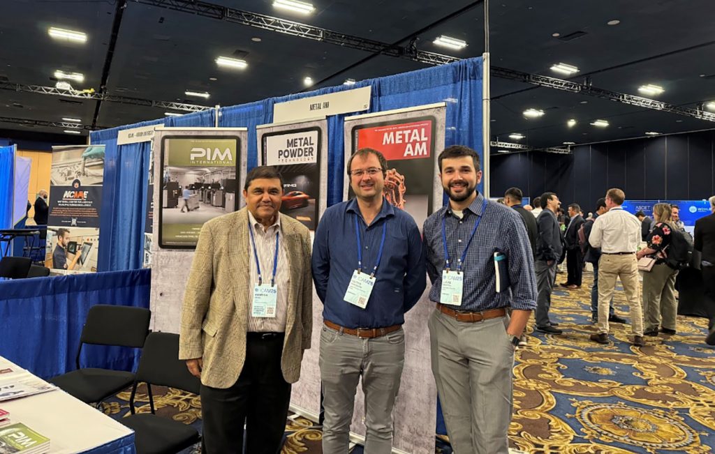 Fig. 49 Animesh Bose, Mattia Forgiarini and Lucas Bristoll at Inovar Communications’ ICAM 2025 booth (Courtesy Animesh Bose)