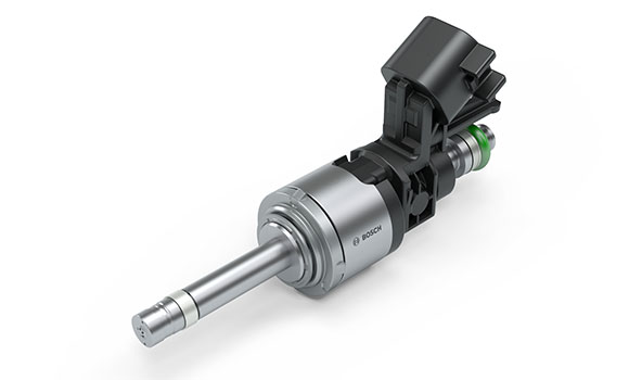 The multi-hole valve (MLV), seen at the tip of this gasoline direct injection system, is produced by Metal Injection Moulding (Courtesy Bosch)