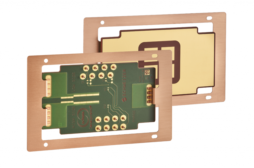 Fig. 2 SiC power PCB/substrate with ultrasonic-welded busbar contacts from the case study