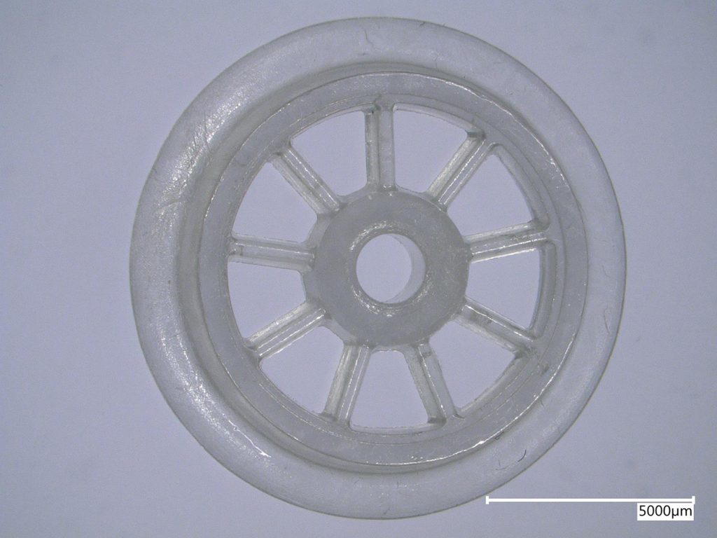 Fig. 2 Transparent alumina ceramic wheel manufactured with EnCeram SW AL HP 5 S (Courtesy EnCeram)