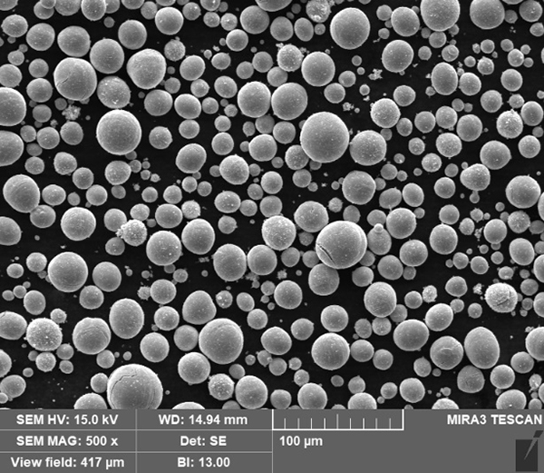 Fig. 7 Plasma spheroidised HDH powders manufactured by MTIG (Courtesy MTIG)