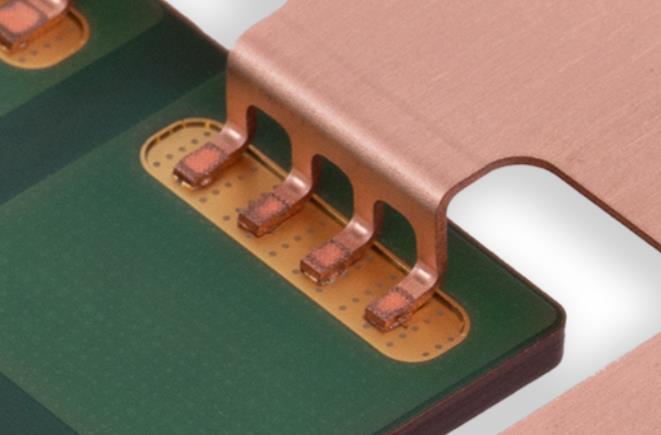 Fig. 8 Ultrasonic welded connection of a power terminal to a Schweizer p² Pack
