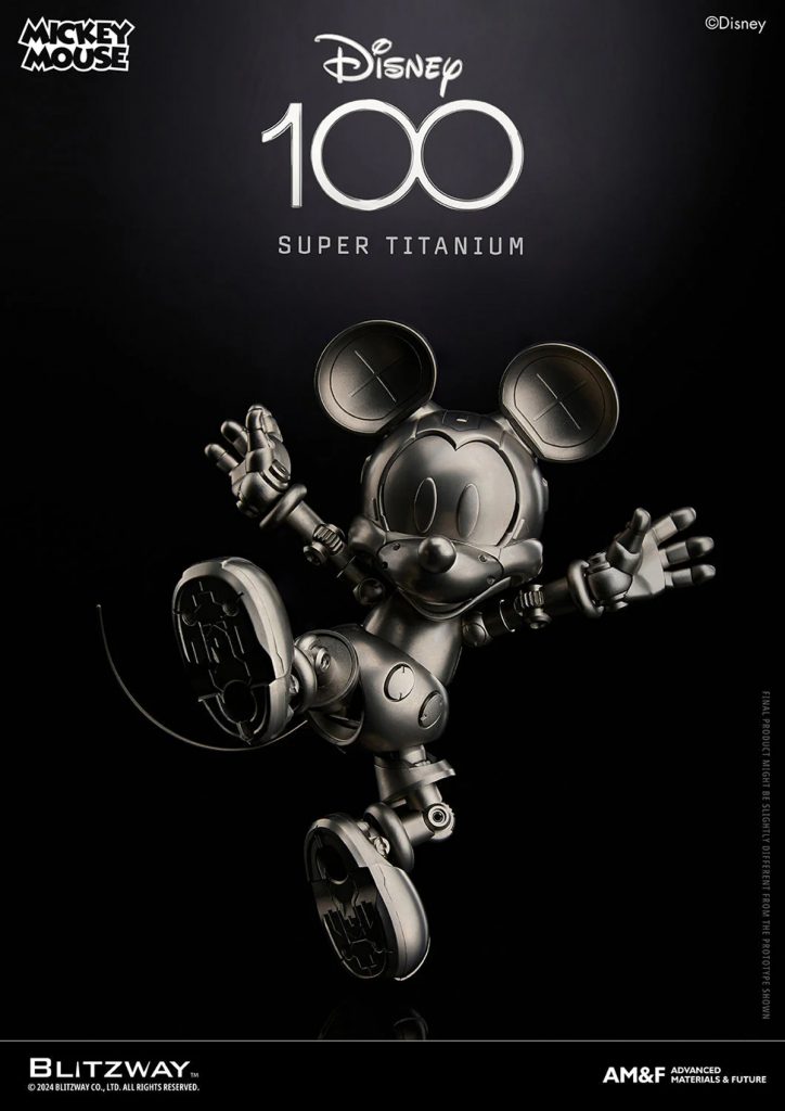 Fig. 10 For Disney’s 100th anniversary, BLITZWAY commissioned MTIG to manufacture this limited-edition, all-titanium Mickey Mouse figure, assembled from MIM components; approx. 100 x 100 x 180 mm; 480 g (Courtesy BLITZWAY)