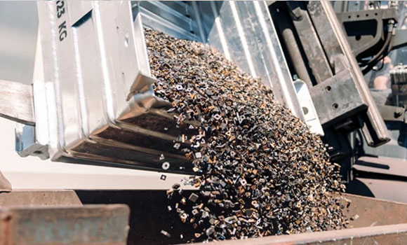 Scrap tungsten ready for recycling at Ceratizit subsidiary Stadler Raw Materials (Courtesy Stadler Raw Materials)
