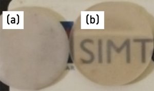 Fig. 2 As-sintered yttria discs (a) without and (b) with zirconia addition (From paper: ‘IR Transparent ceramic microfluidic chips produced by Powder Injection Moulding’, by Tao Li, et al., Research & Development in Materials Science, July 2021, 1707-1712)