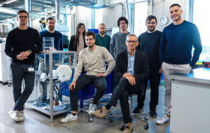 Marco Pelanconi (far left) and Professor Alberto Ortona (third from the right) with their team at the Hybrid Materials Laboratory of the SUPSI University (Courtesy Hybrid Materials Laboratory SUPSI)