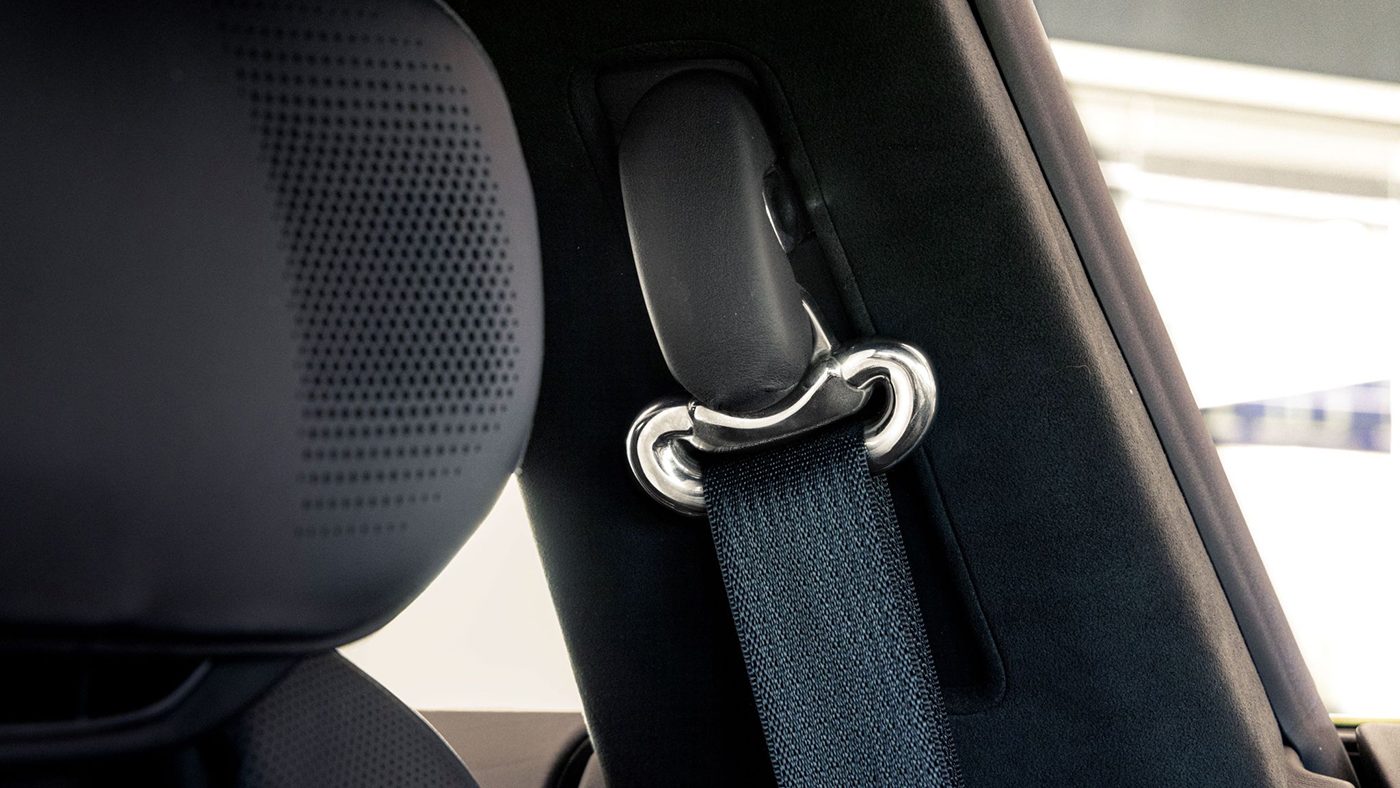 Fig. 1 Azoth won a 2024 MPIF Design Excellence Award for this seatbelt pillar adjustable guide loop for its customer, General Motors. The part is used in the all-electric Cadillac Celestiq (Courtesy MPIF/General Motors)