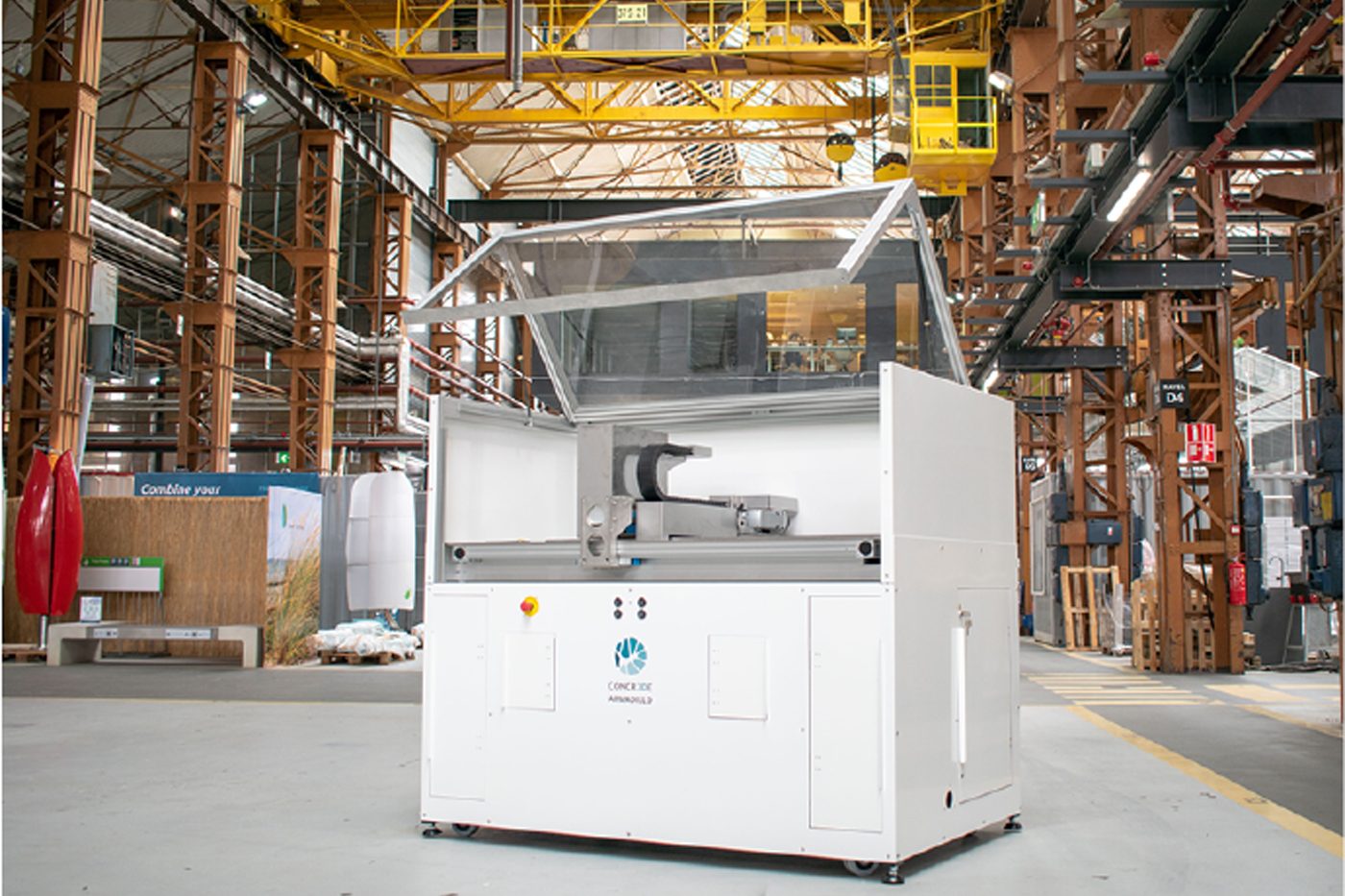Fig. 8 A Binder Jetting (BJT) machine manufactured by Concr3de (Courtesy Concr3de)