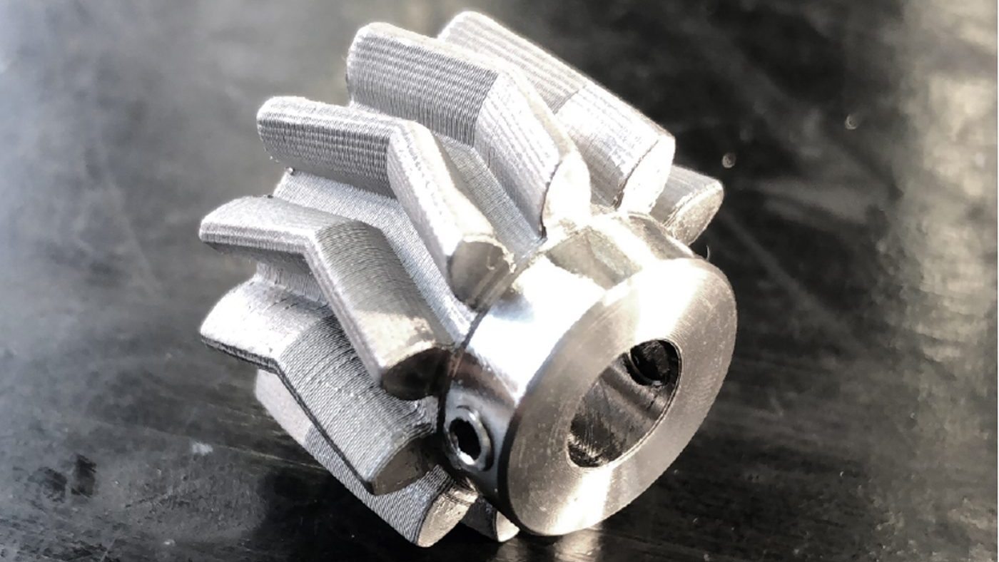 Fig. 5 A 316L herringbone drive gear, post-processed (Courtesy Sascha Lenze)