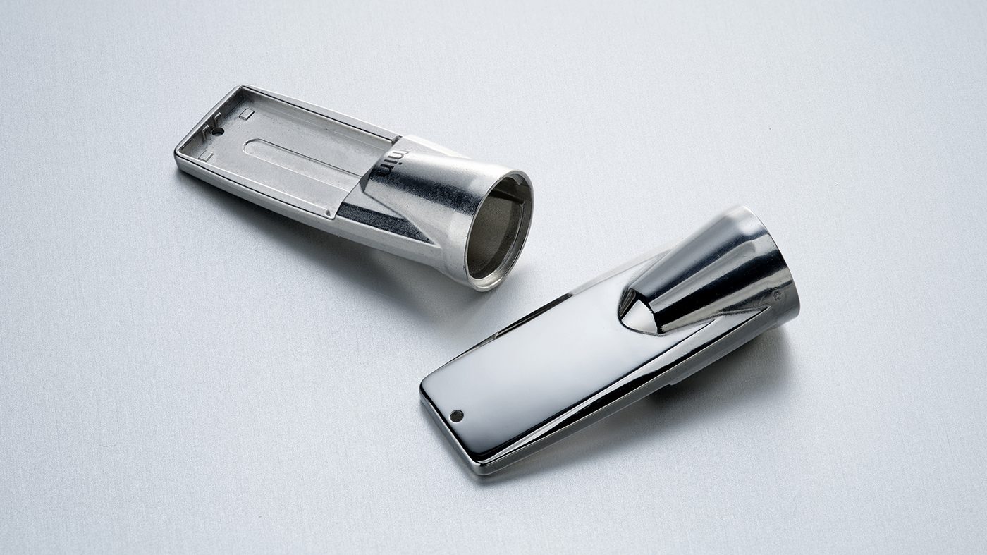 Fig. 7 A housing accommodating the electronic parts of a sensor used in the food industry to assess the quality of frying oil, made from 316L stainless steel (Courtesy Parmaco)