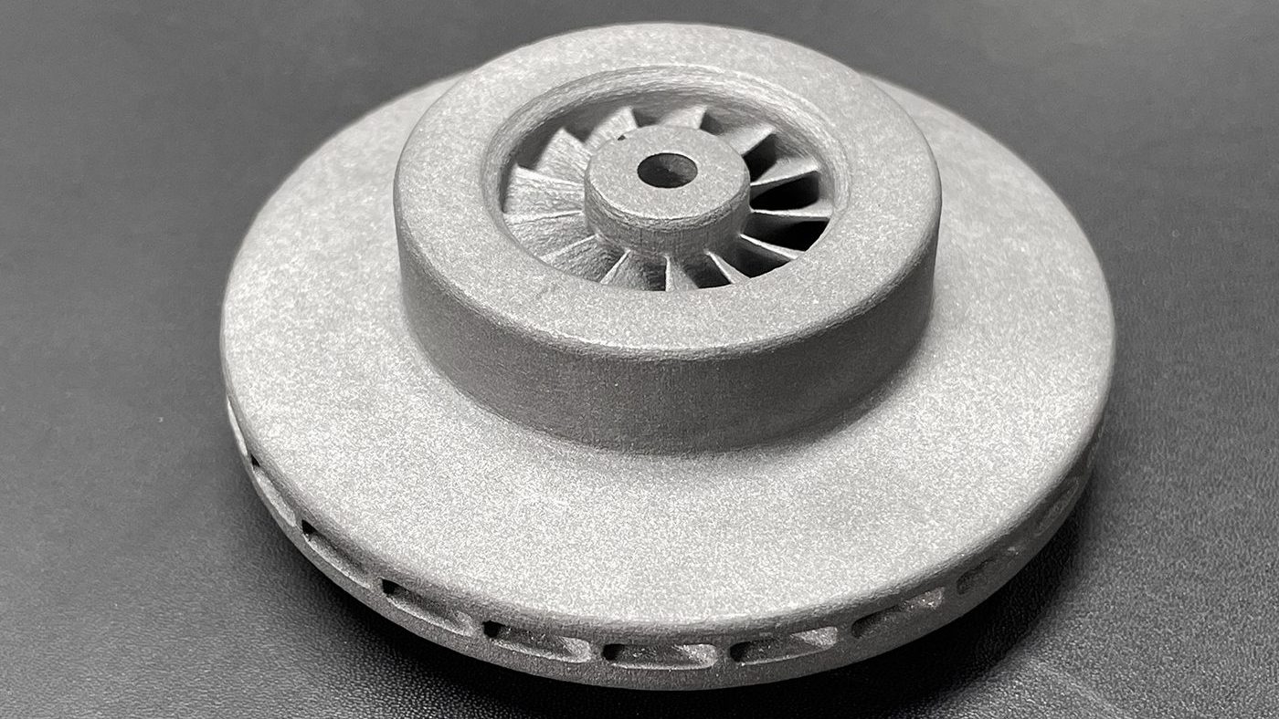 Fig. 9 A demonstration BJT impeller produced by TriTech Titanium Parts (Courtesy Desktop Metal)