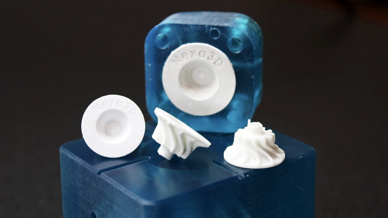 Fig. 10 Additively manufactured tool inserts by Nexa3D which can then be used for low volume CIM - in this case using INMATEC’s feedstock (Courtesy Nexa3D)