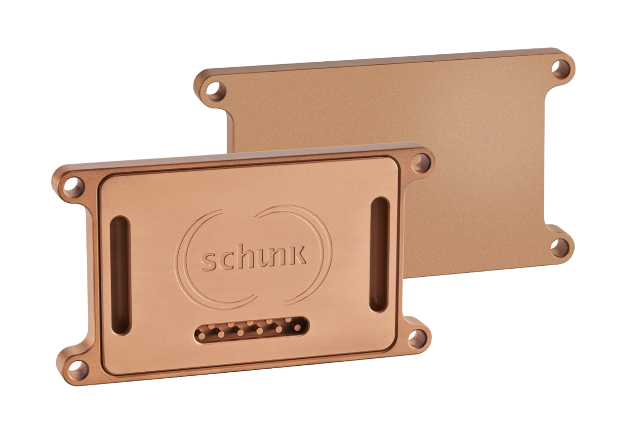 Fig. 1 Closed copper liquid cooler (cold plate) produced by Metal Injection Moulding and used in this study